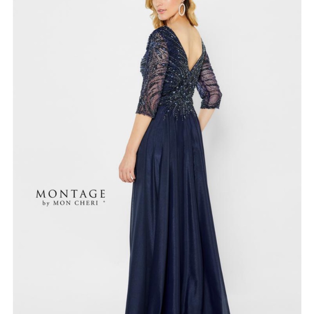 Montage MonCheri Formal Gown-NWOT- Perfect for  5ft 2 & under!Gorgeous Beading! - Picture 4 of 8